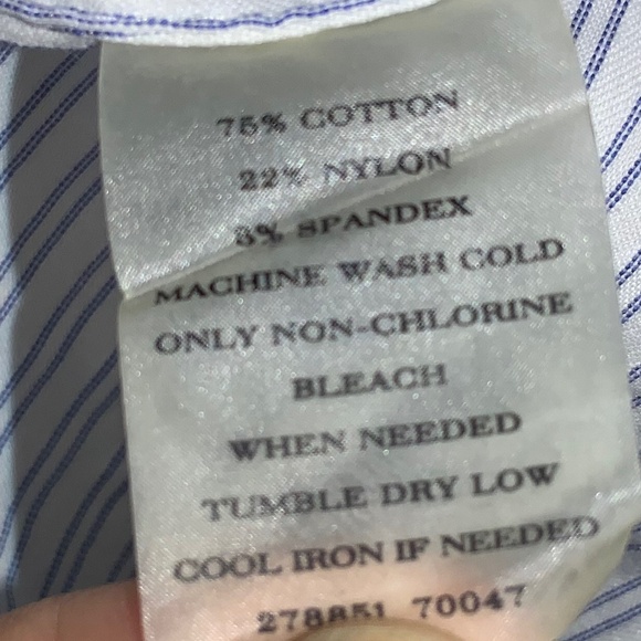 Ann Taylor button front striped blouse Sz 0 long sleeve - Picture 7 of 7